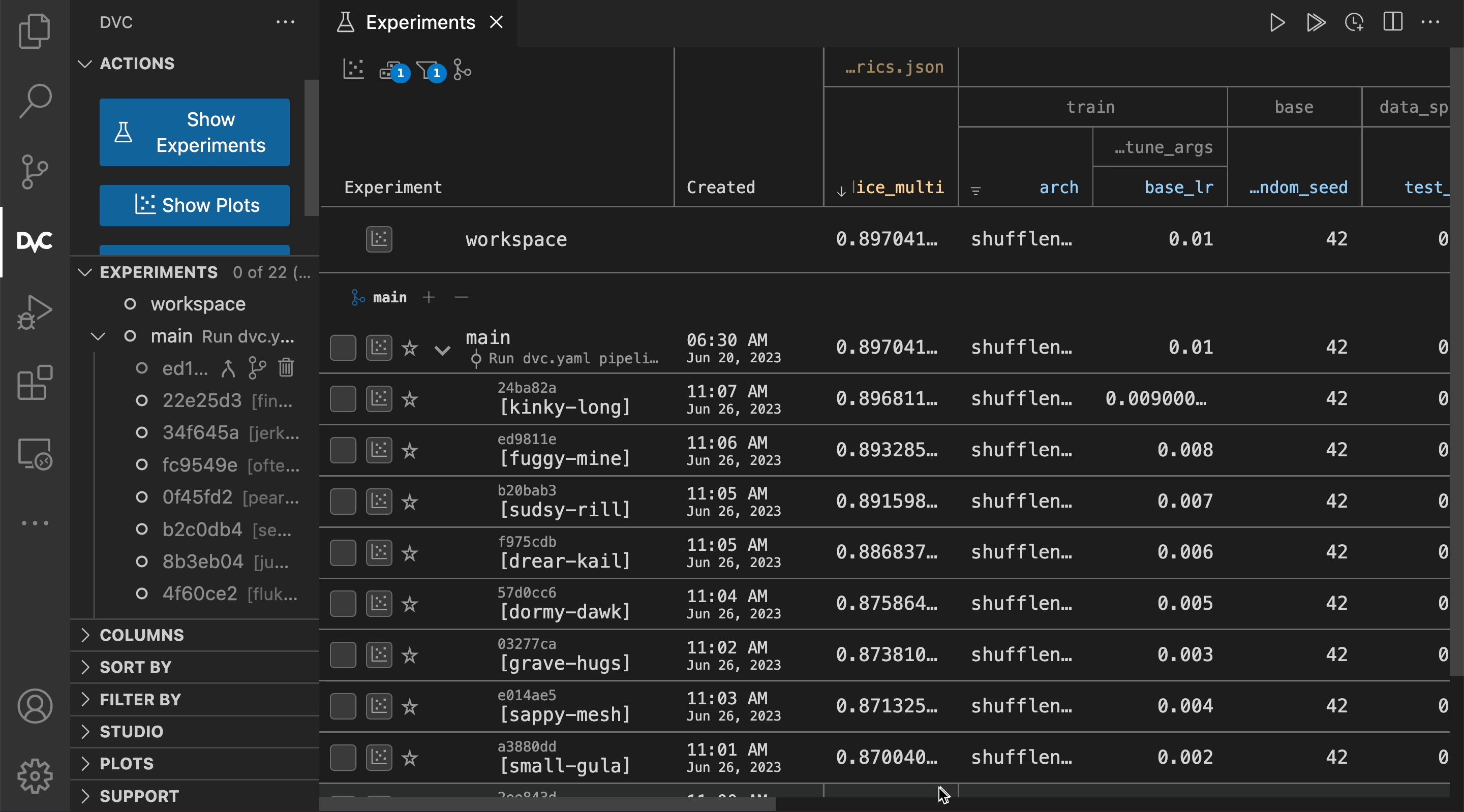 VS Code Apply Experiment